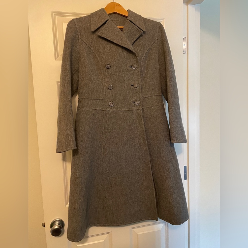 Saba Gray Pea Coat with A-Line Silhouette